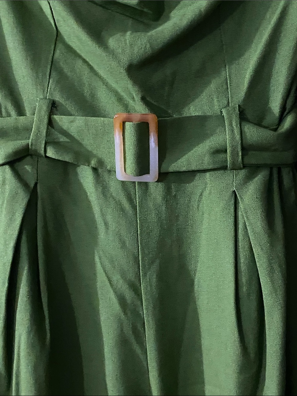 Monteau Strapless Lime Green Linen Blend Jumpsuit with Belt NWT - Picture 4 of 4